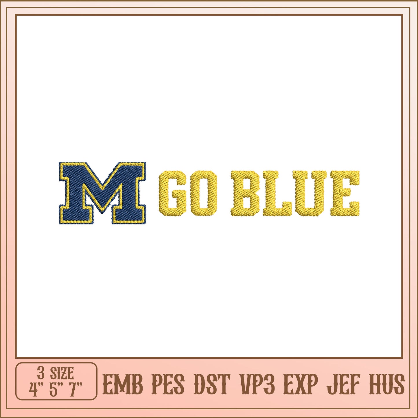 Go Blue Embroidery Design