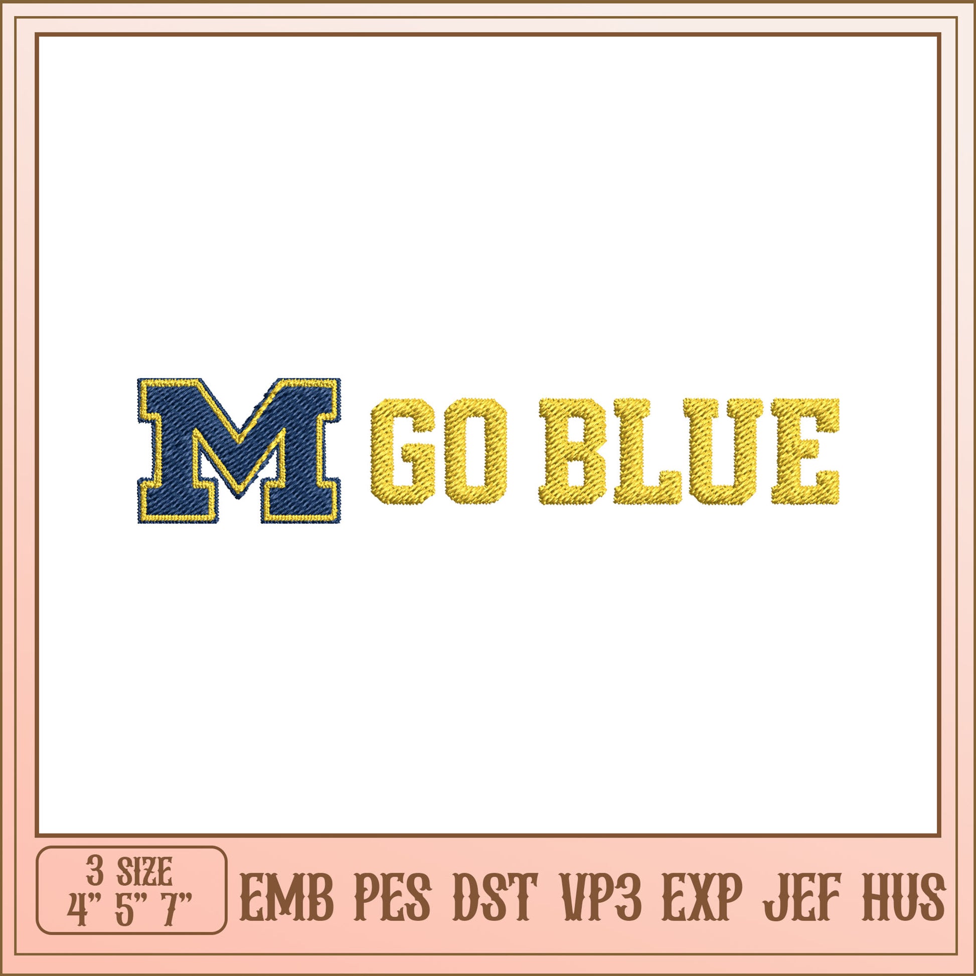 Go Blue Embroidery Design