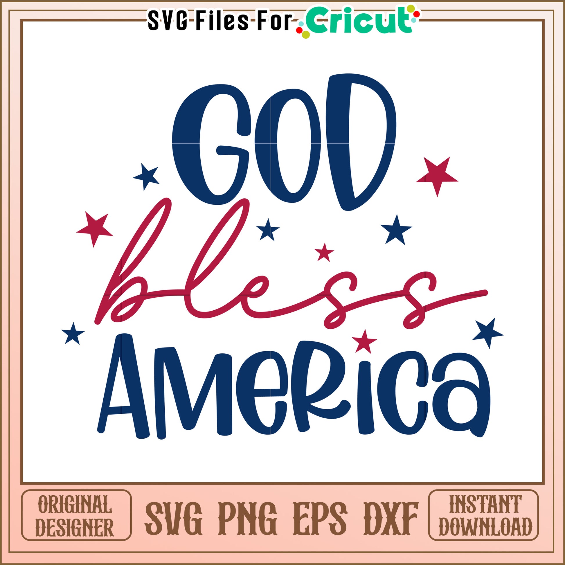 God Bless America SVG Cut File