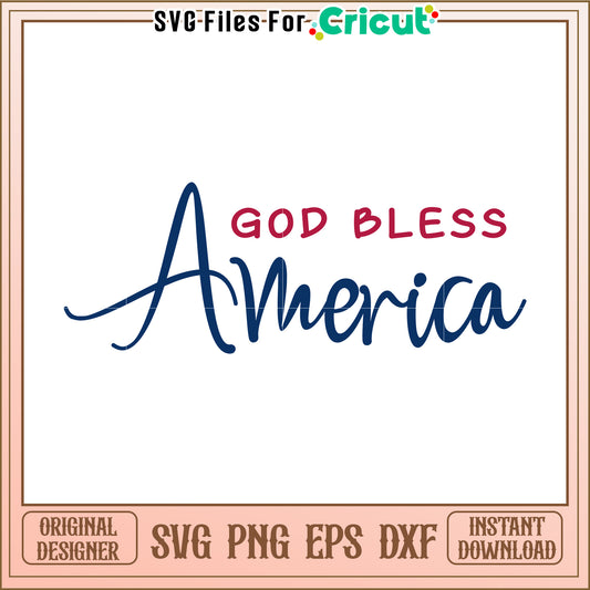 God Bless America SVG Design Download