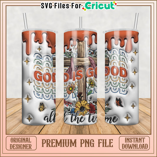 God is Good Tumbler PNG Design