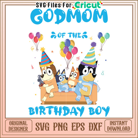 Godmom Of Birthday Boy SVG Design