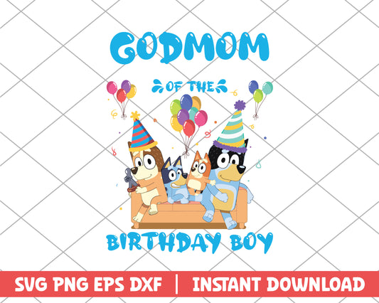 Godmom of the birthday boy cartoon svg 