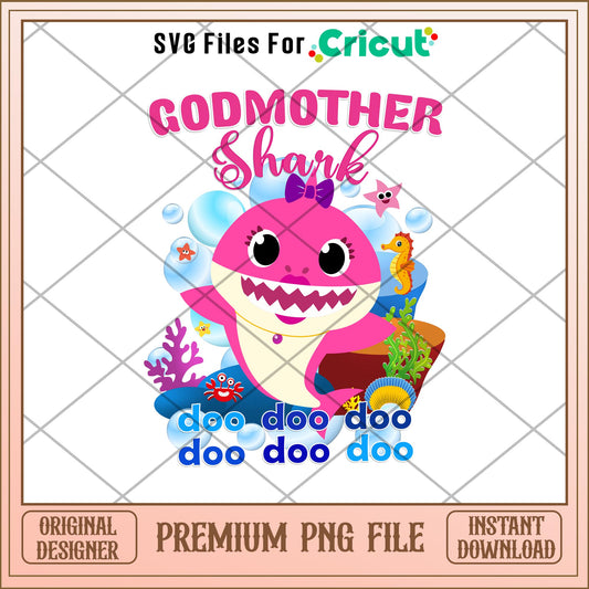Godmother Baby Shark Png,  Baby Shark characters png, digital download