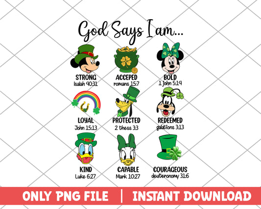 God say I am st.patrick day png 