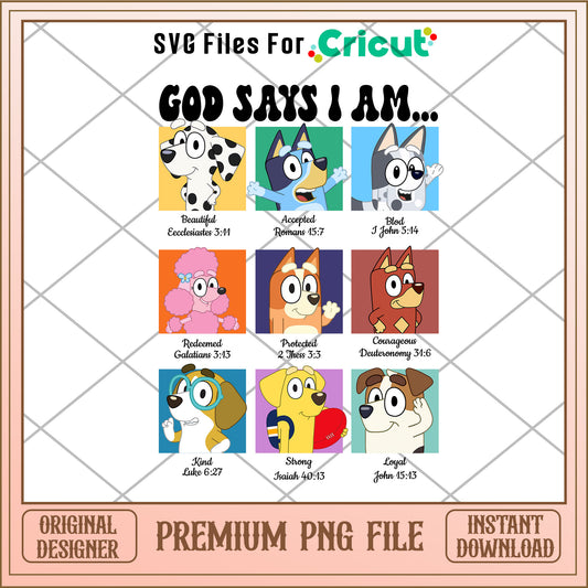 God says I am cartoon png