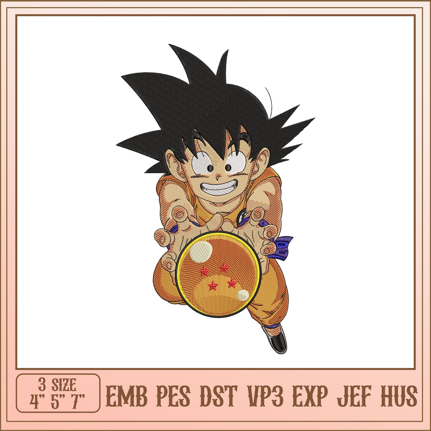 Goku Dragon Ball Z Embroidery Design