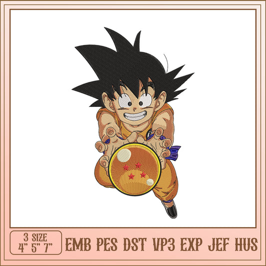 Goku Dragon Ball Z Embroidery Design