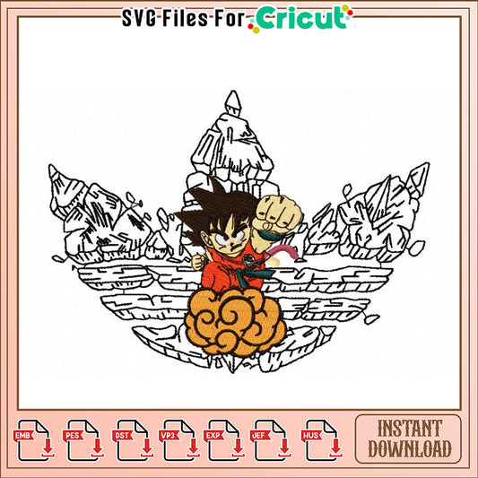 Goku Dragon Ball Z Embroidery Design Instant Download