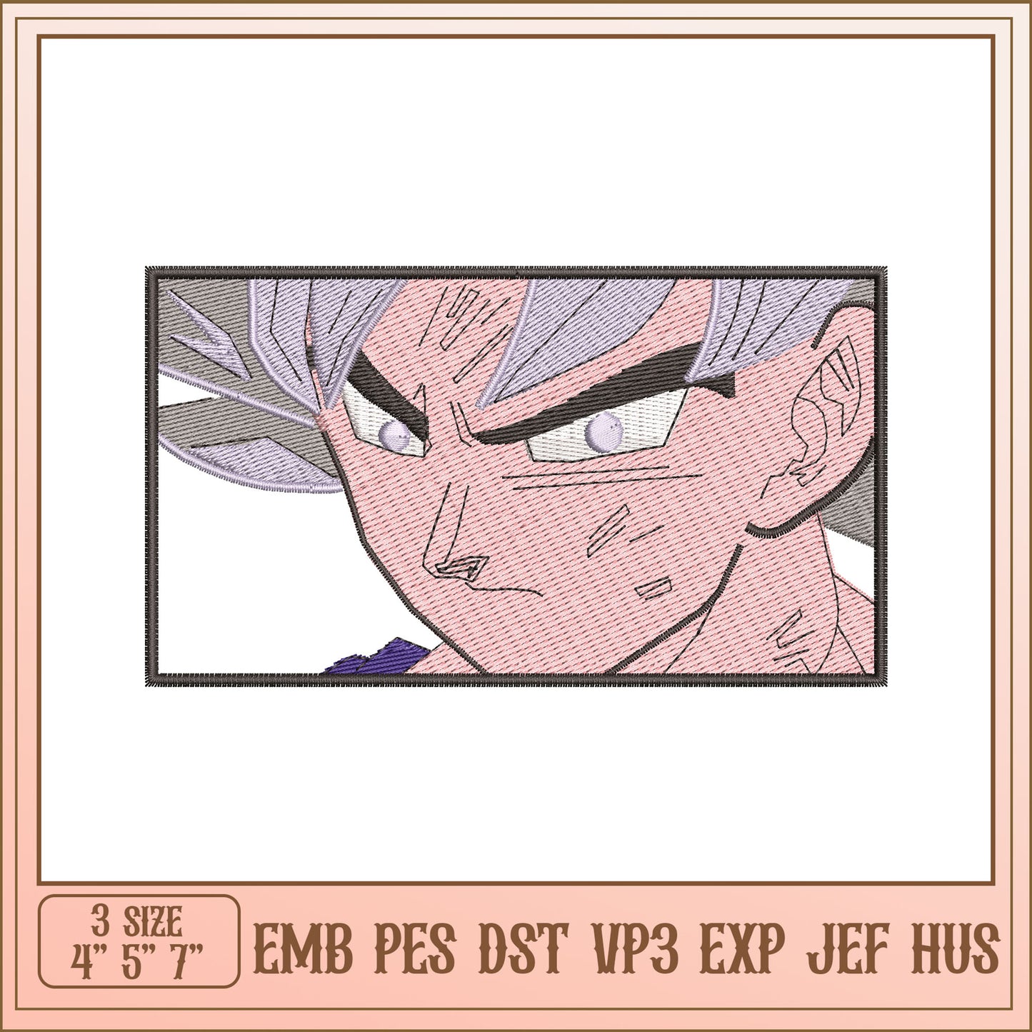Goku Embroidery Design - 3 Sizes