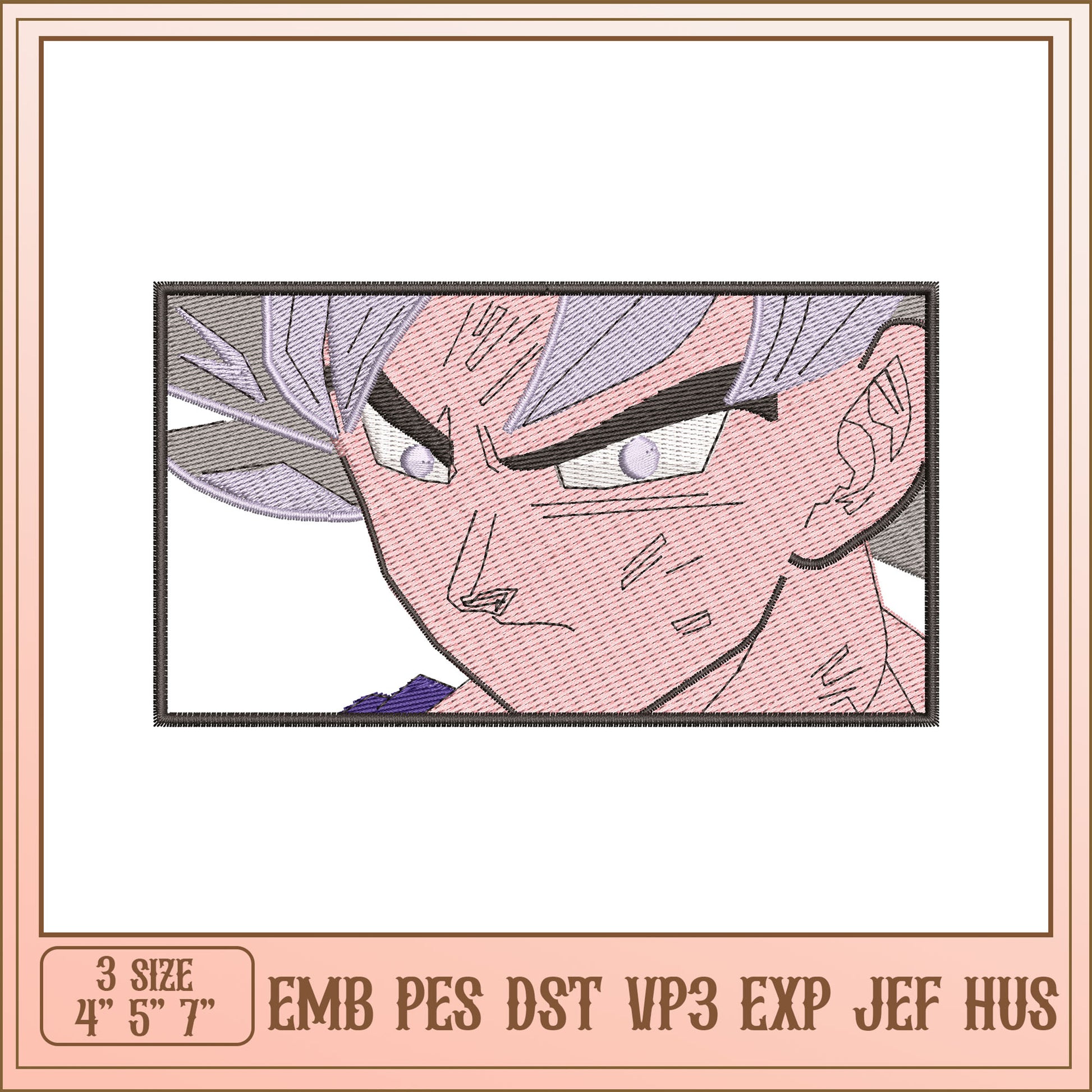 Goku Embroidery Design - 3 Sizes