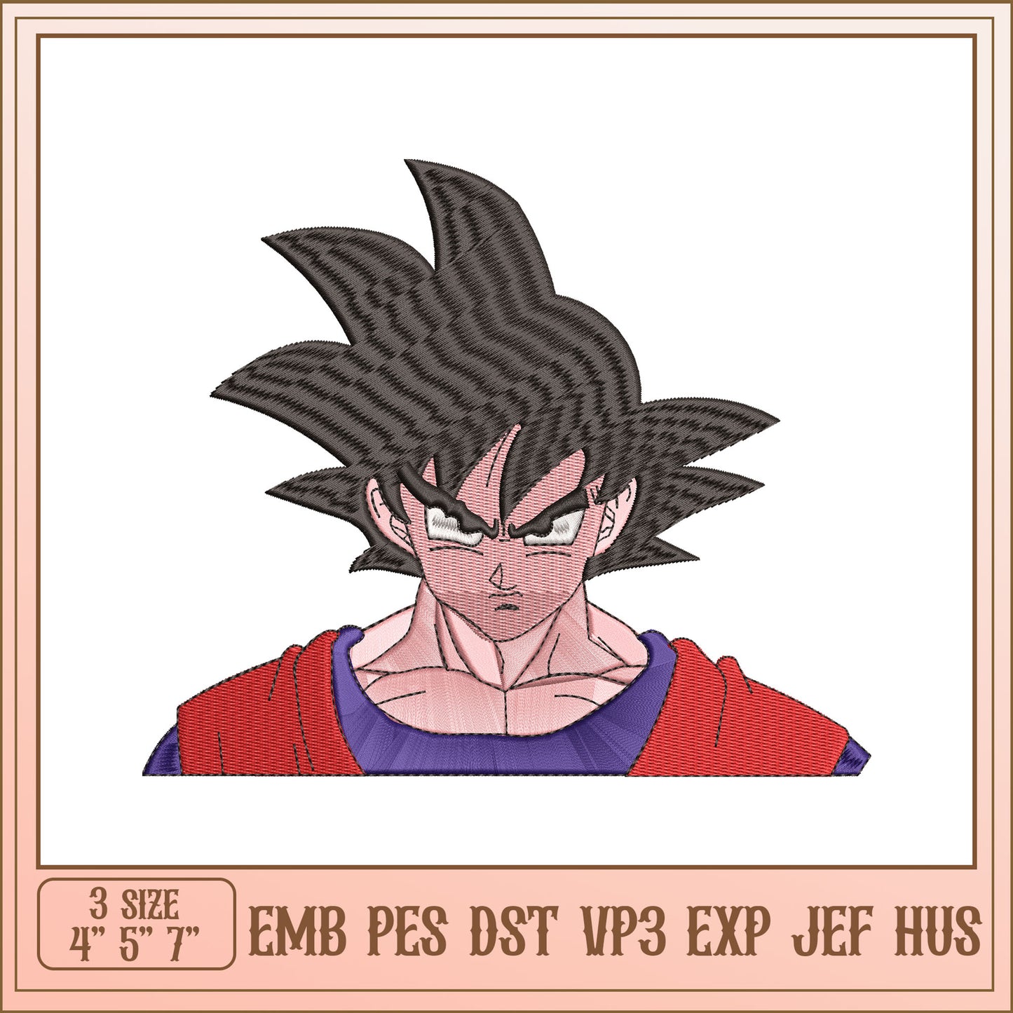 Goku Embroidery Design - EMB PES DST Formats