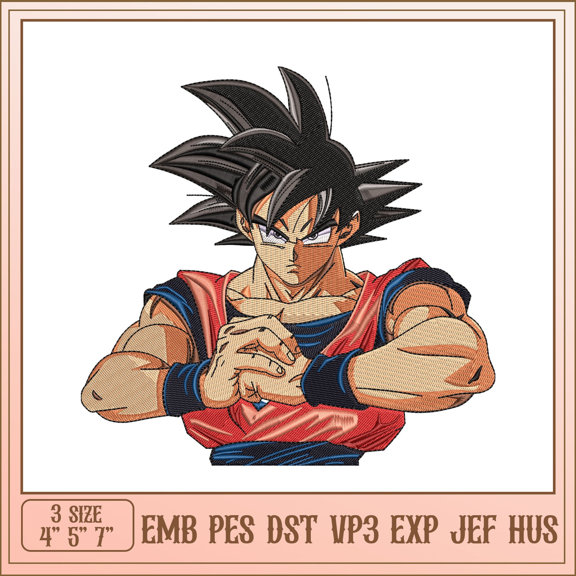 Goku Embroidery Design - EMB, PES, DST