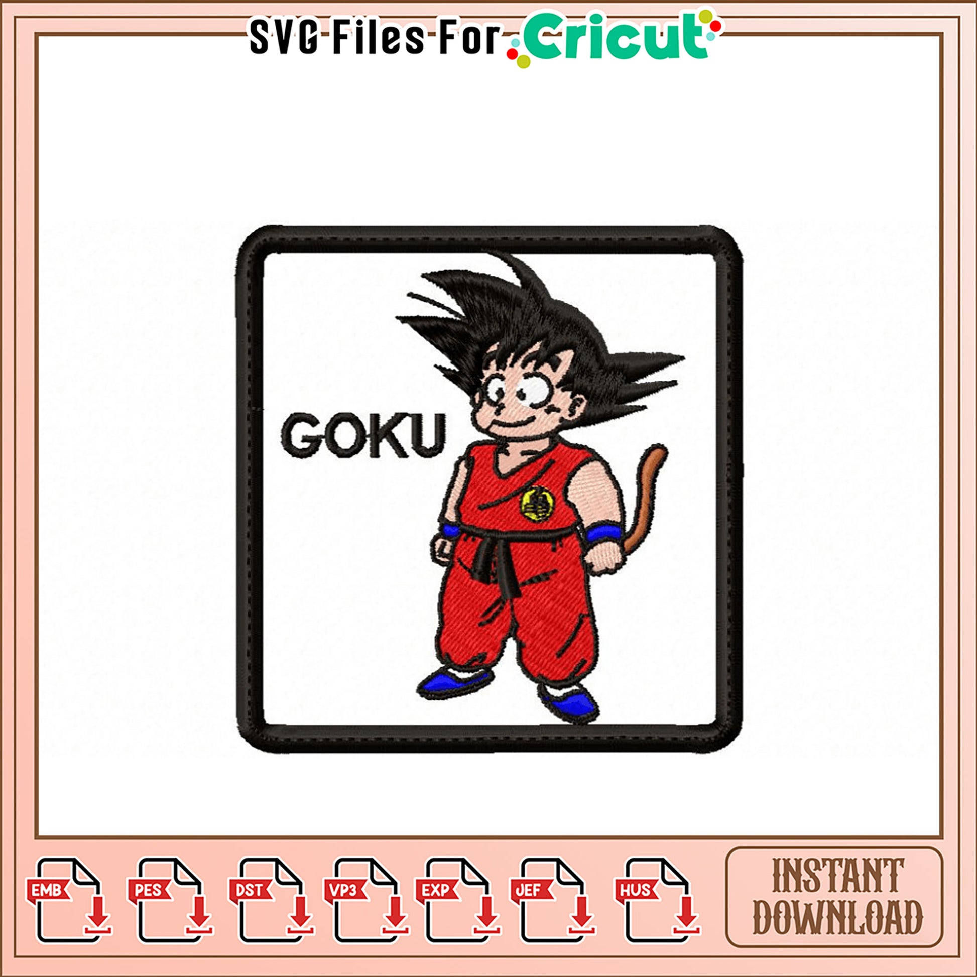 Goku Embroidery Design Instant Download