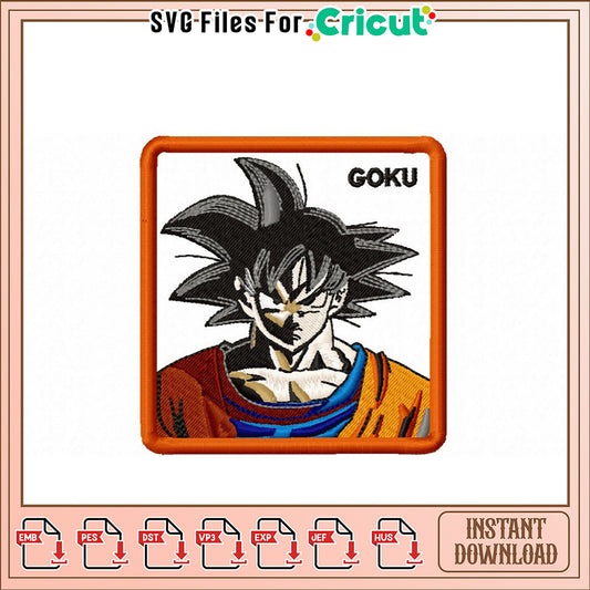 Goku Embroidery Design Instant Download File Format