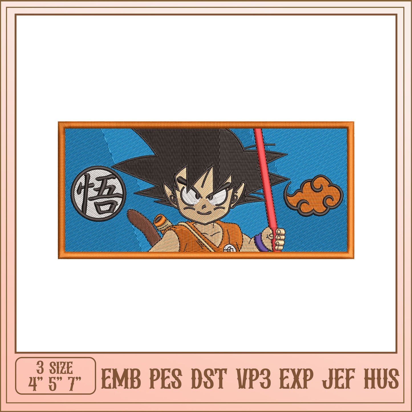 Goku Embroidery Design Patch