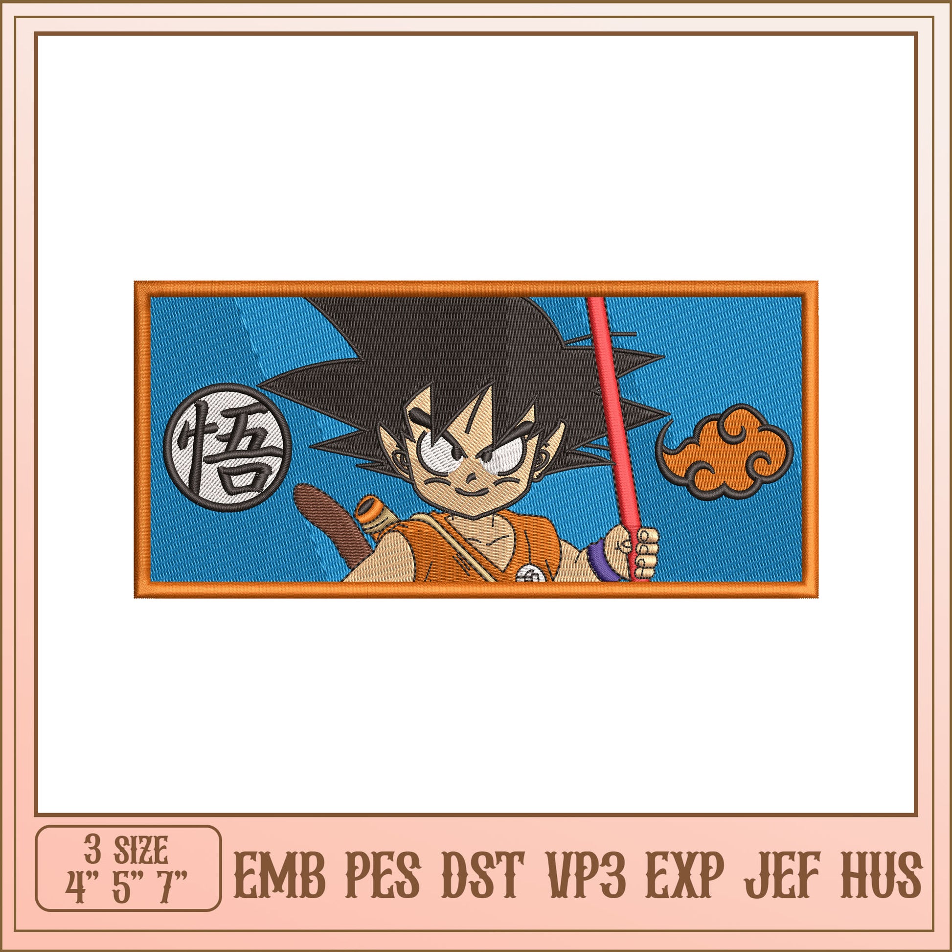 Goku Embroidery Design Patch