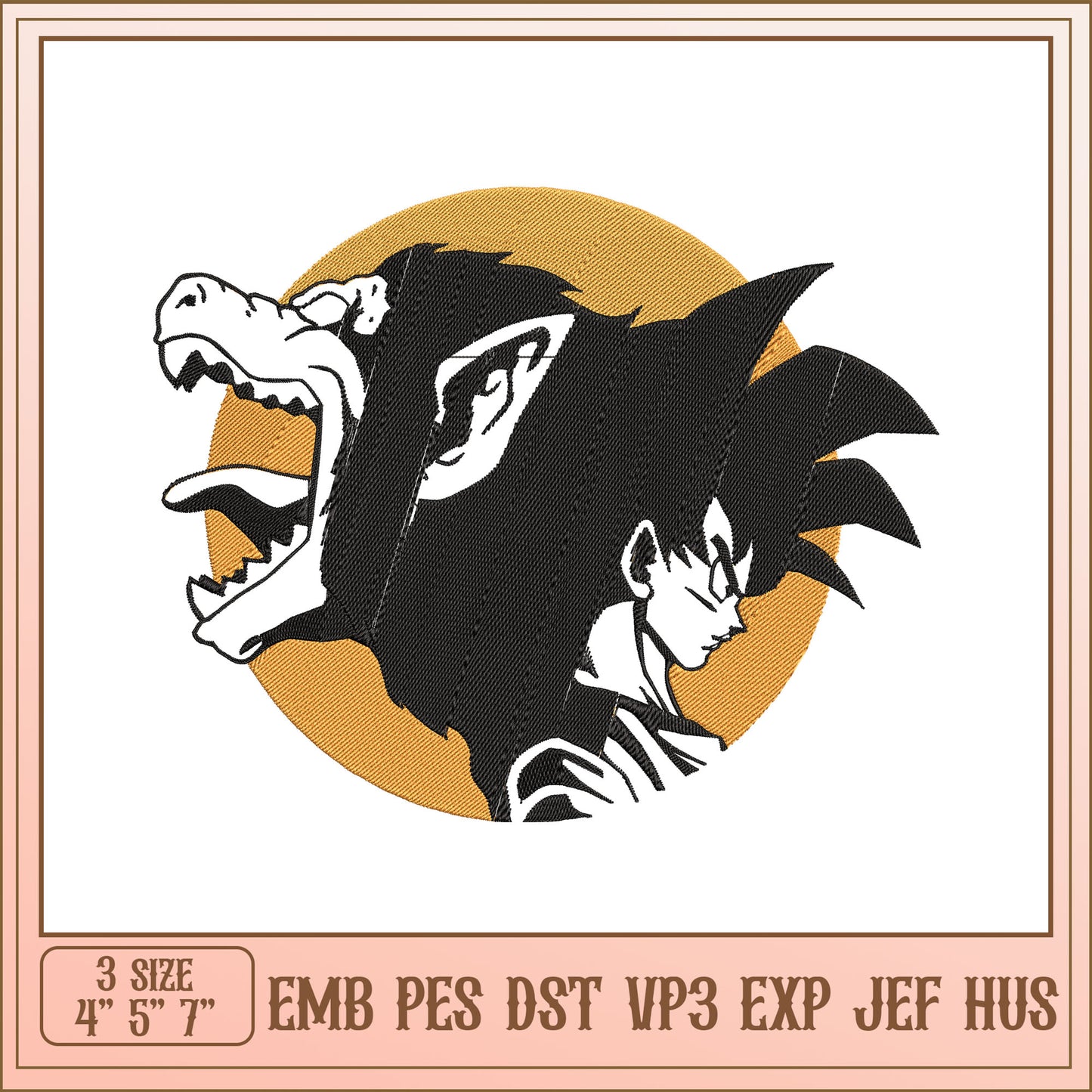 Goku Great Ape Embroidery Design