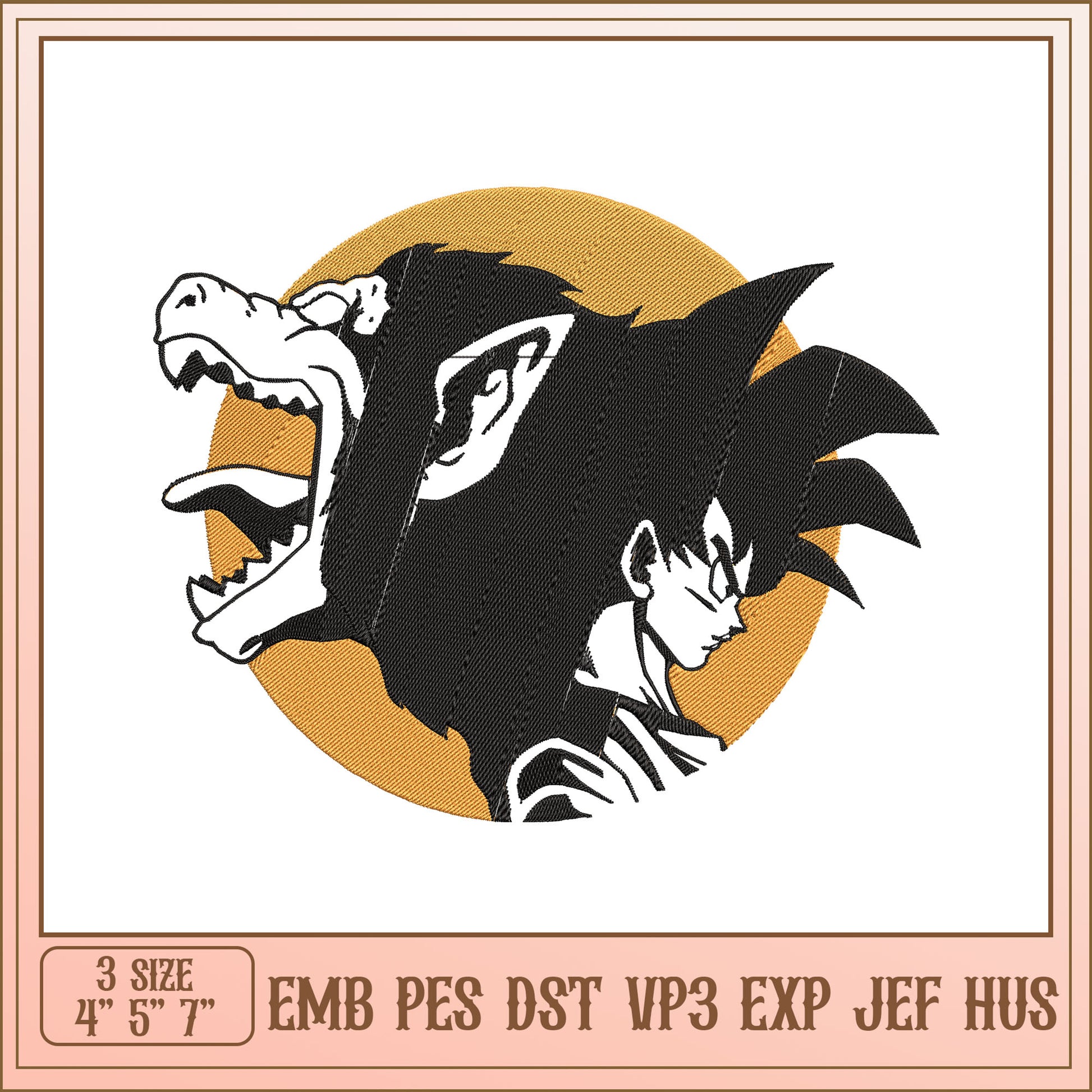 Goku Great Ape Embroidery Design