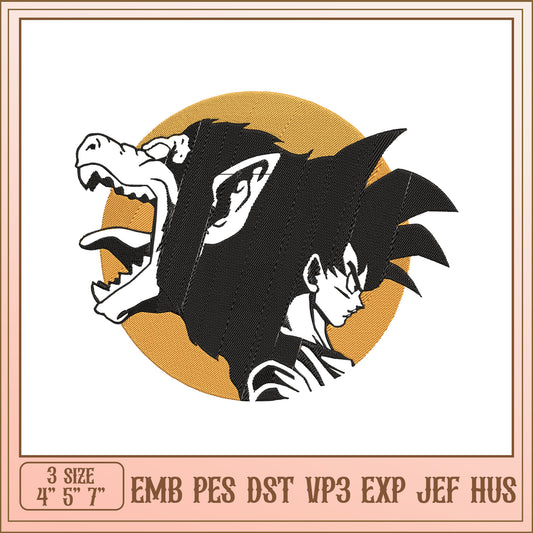 Goku Great Ape Embroidery Design