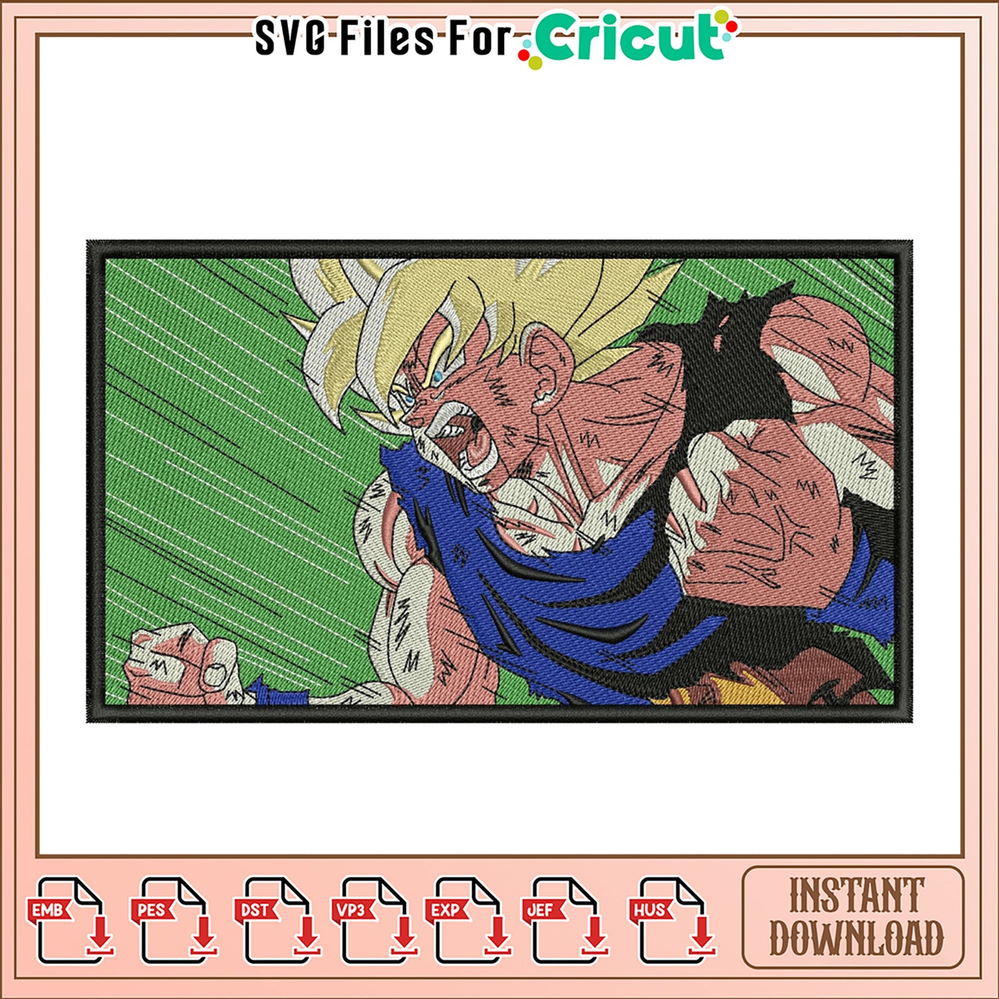 Goku Super Saiyan Embroidery Design Instant Download