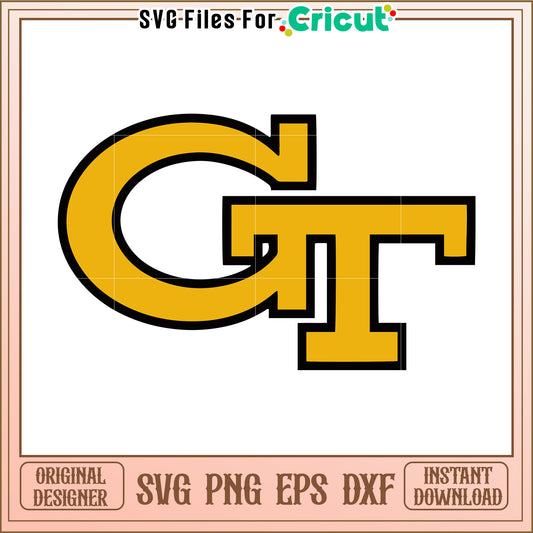 Gold GT Lettering SVG Design for Cricut, Perfect for Custom Projects