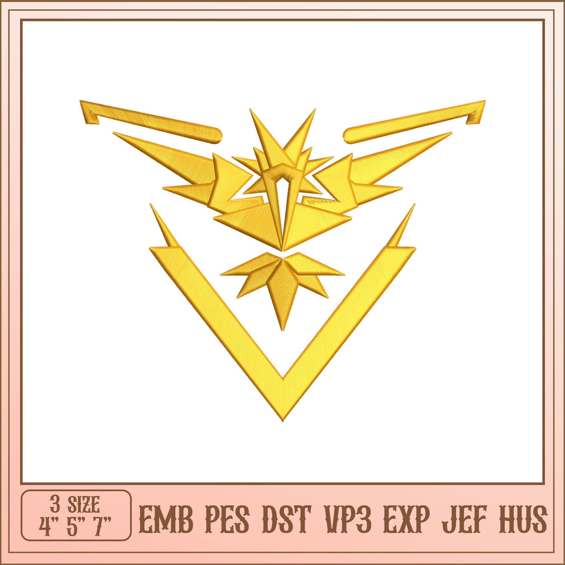 Golden Bird Embroidery Design
