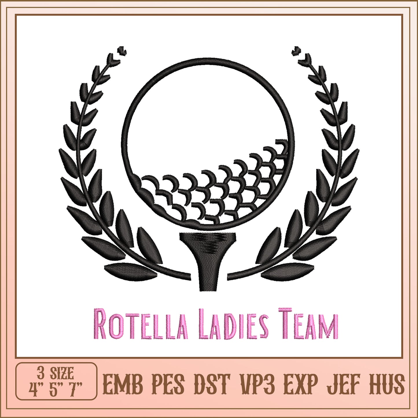 Golf Ladies Team Embroidery Design