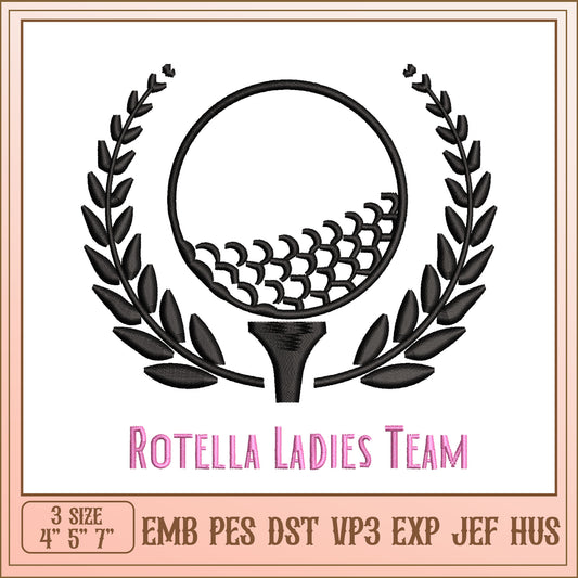 Golf Ladies Team Embroidery Design