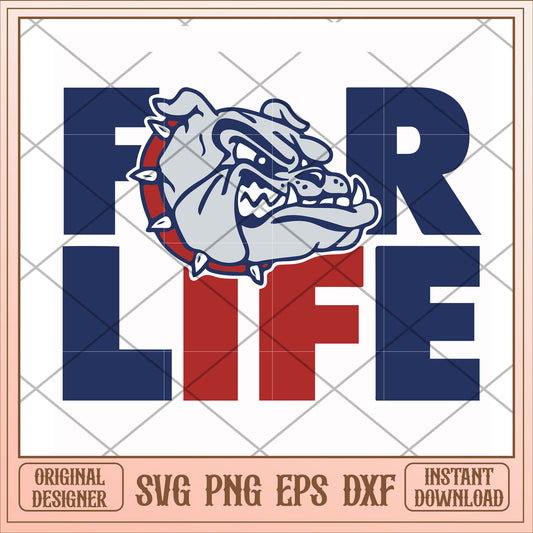 Gonzaga Bulldogs mascot for life svg, for life svg, ncaa svg