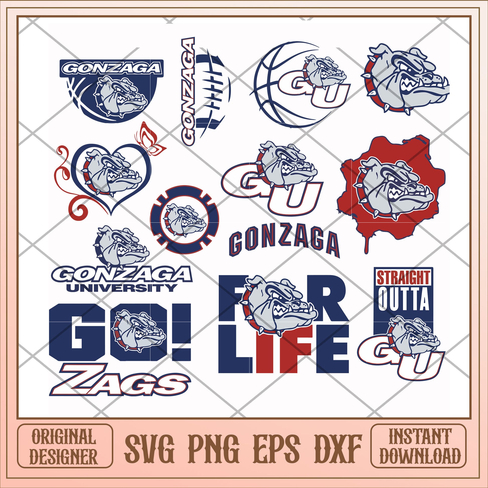 Gonzaga Bulldogs sticker svg, sticker svg, ncaa svg