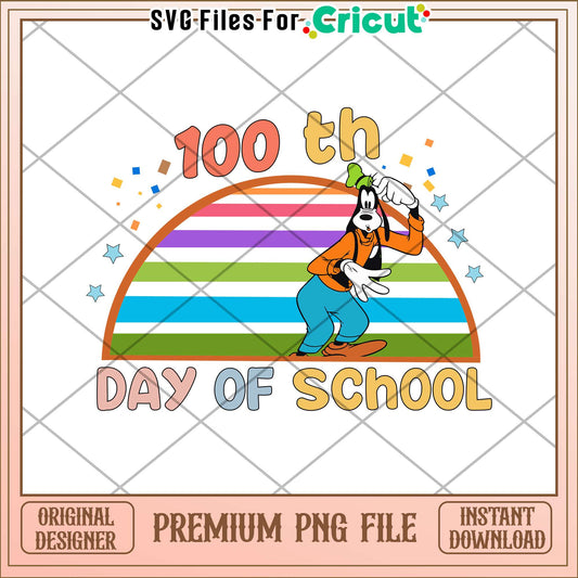 Goofy 100th days of shcool pastel png, school day png