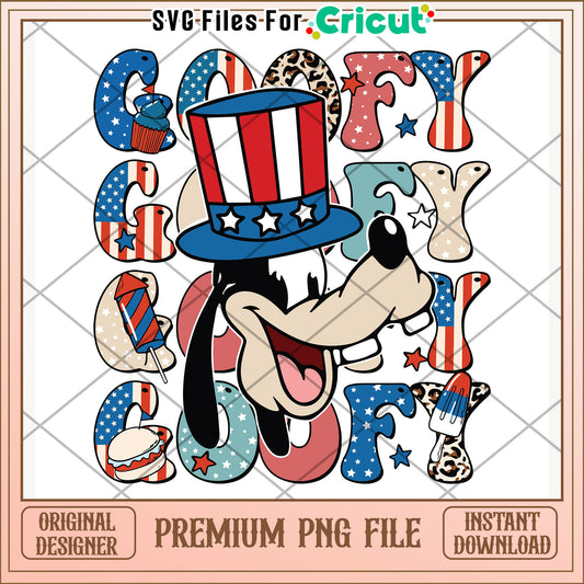 Goofy 4th of july png, disney character png, independence day png