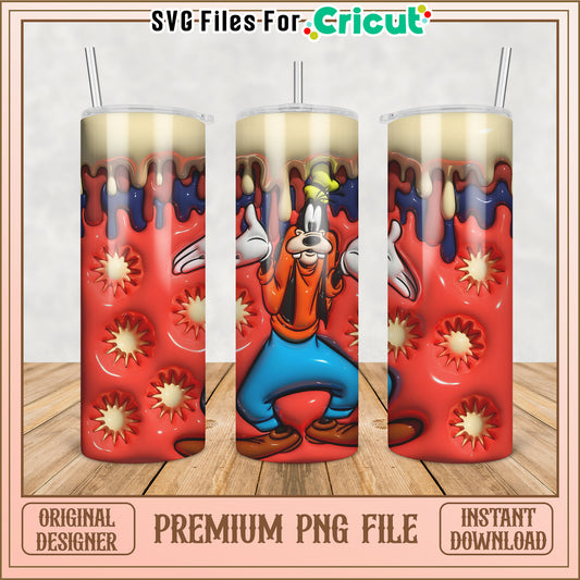 Goofy Cartoon Tumbler PNG Design