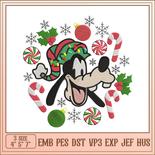 Goofy Christmas Embroidery Design
