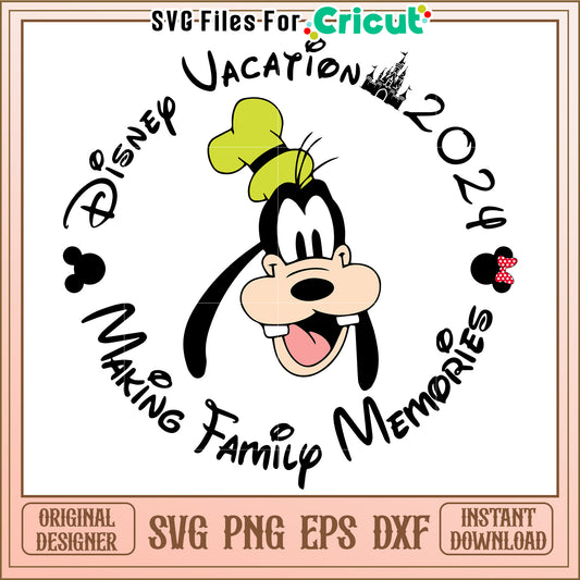 Goofy Disney Family Vacation SVG