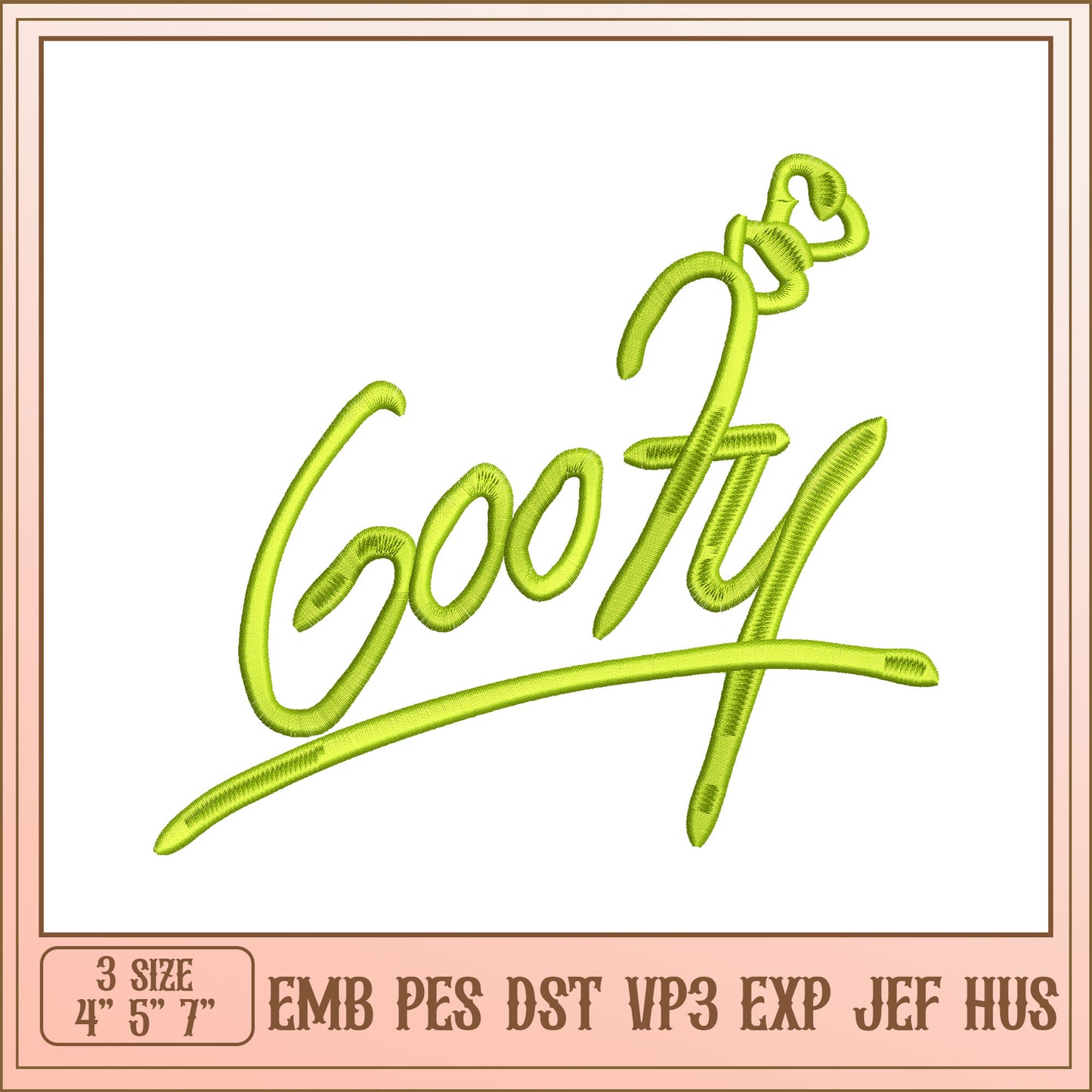 Goofy Embroidery Design - 3 Sizes