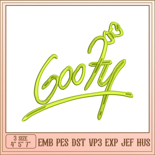 Goofy Embroidery Design - 3 Sizes