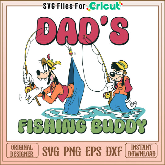 Goofy Fishing Buddy SVG Cut File