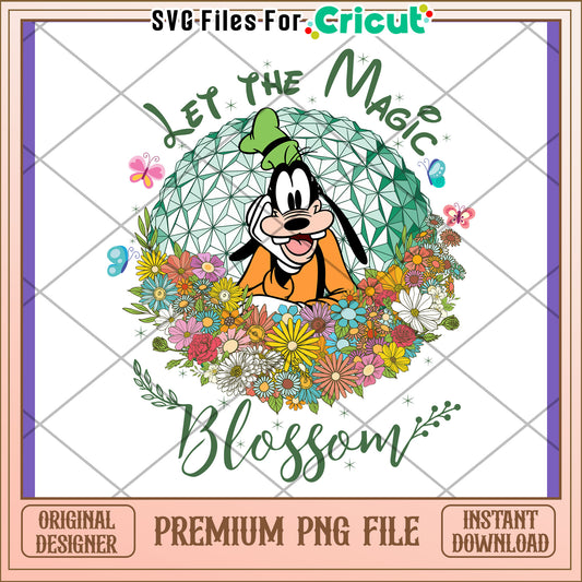 Goofy Floral Disney PNG Design
