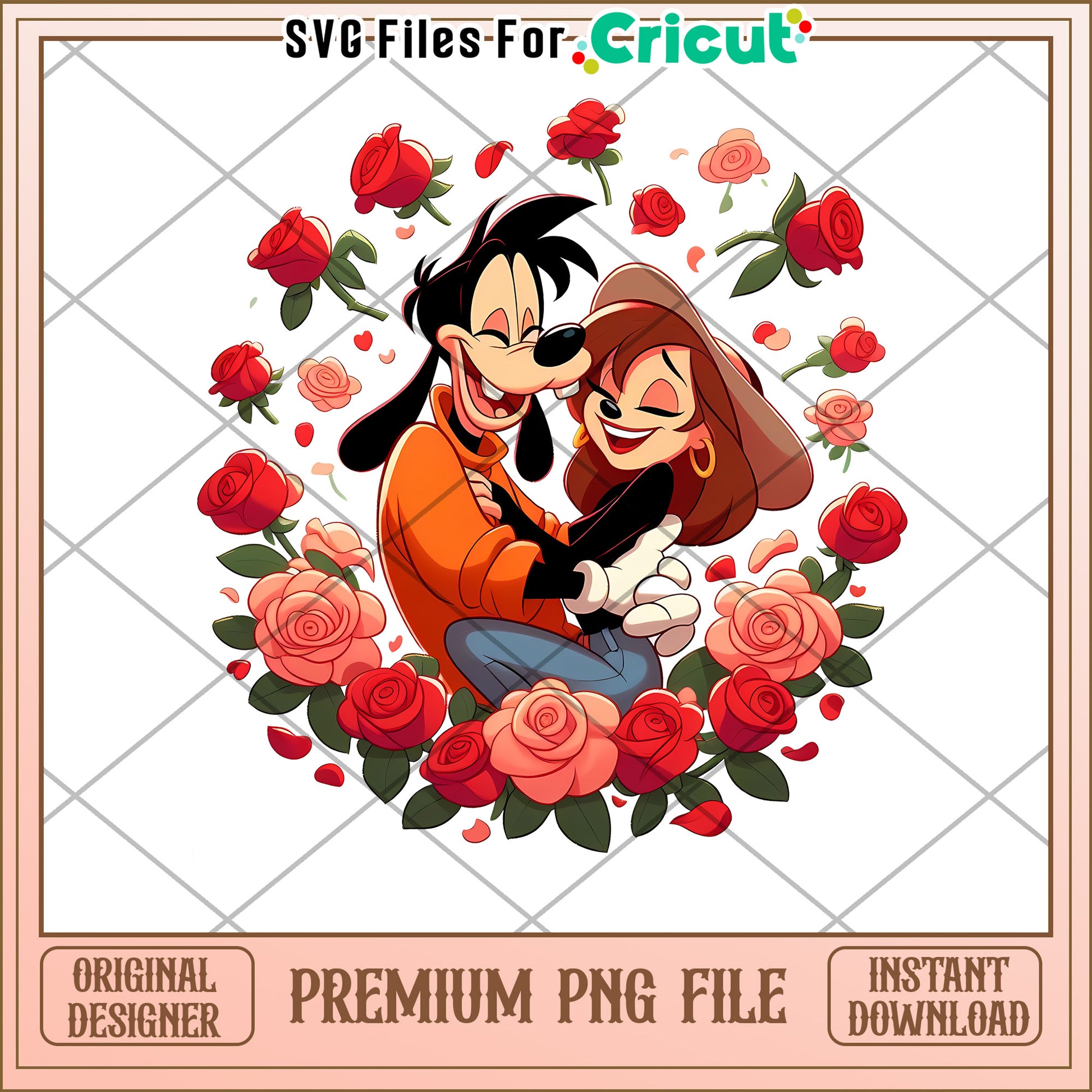 Goofy Max PNG Valentines Roses