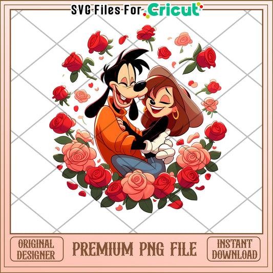 Goofy Max PNG Valentines Roses