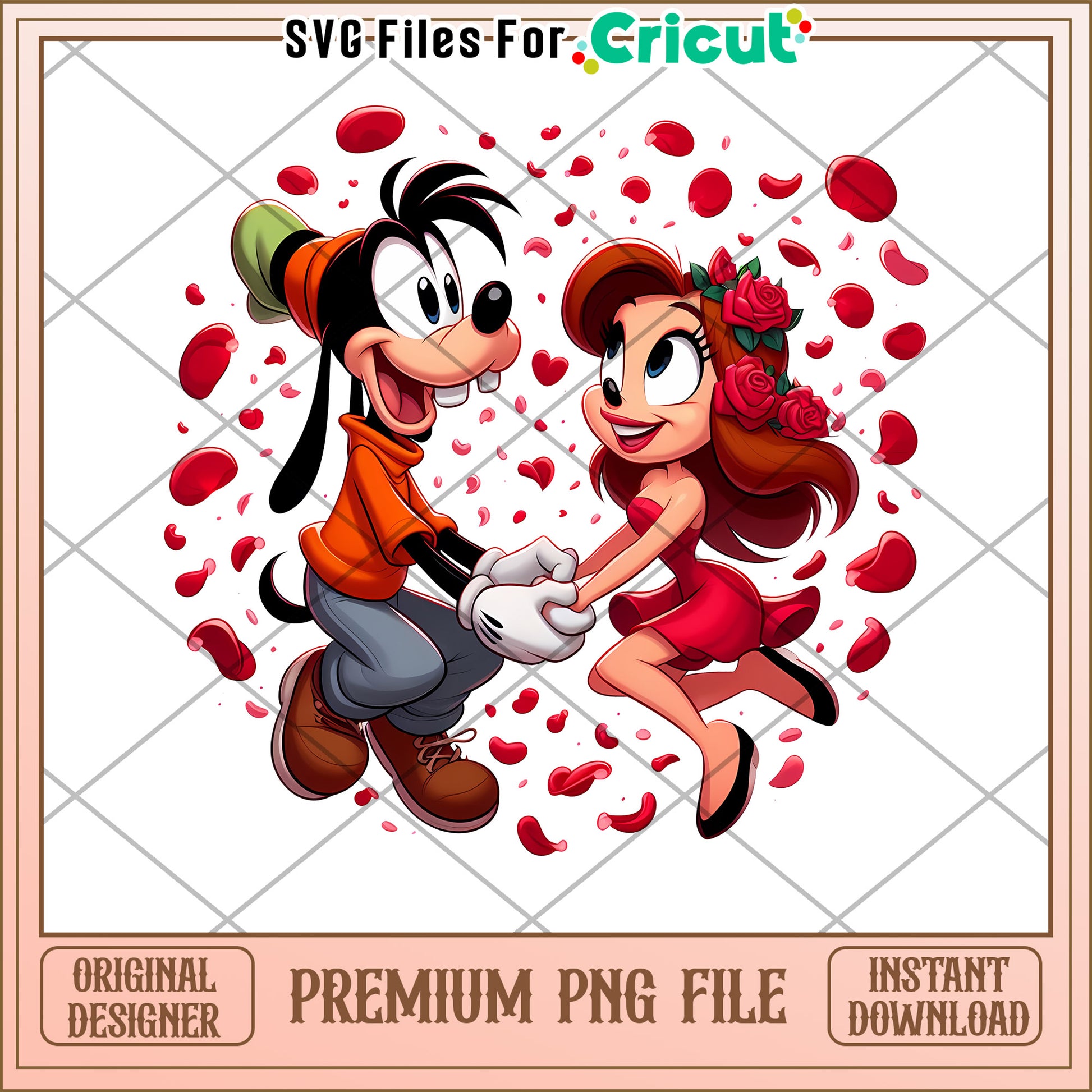 Goofy Minnie PNG Valentines Day Cricut
