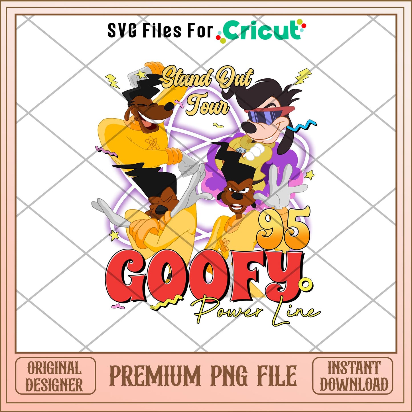 Goofy Powerline Stand Out Tour logo Png,  Disney characters png, Digital Download