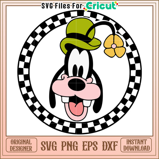 Goofy SVG Design Checkered Frame PNG, EPS, DXF