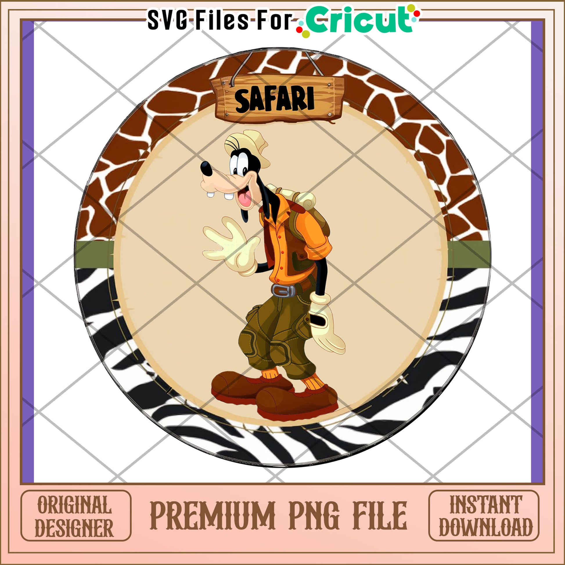 Goofy Safari PNG Design Instant Download