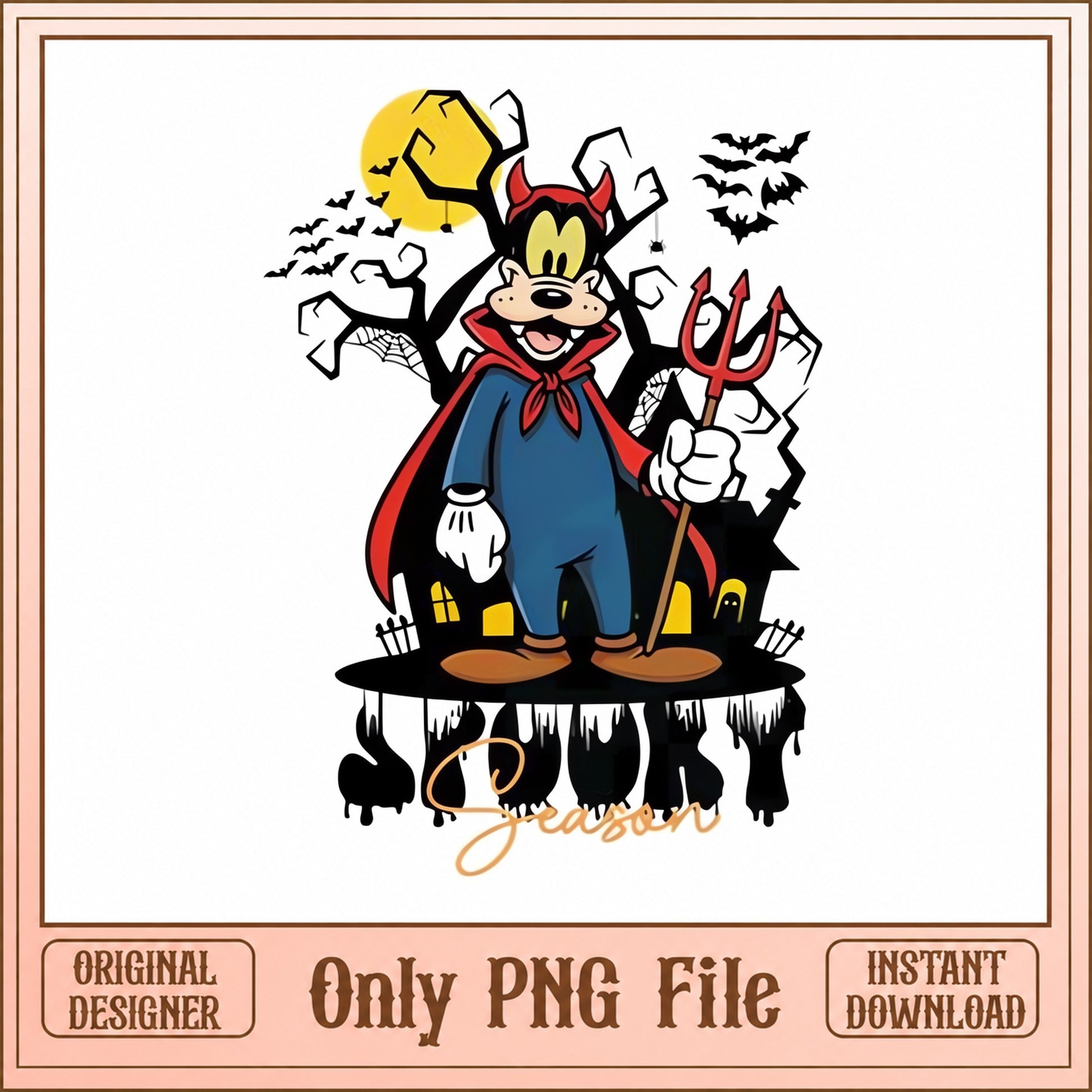 Goofy Devil Halloween PNG, Disney Halloween, Spooky Clipart PNG
