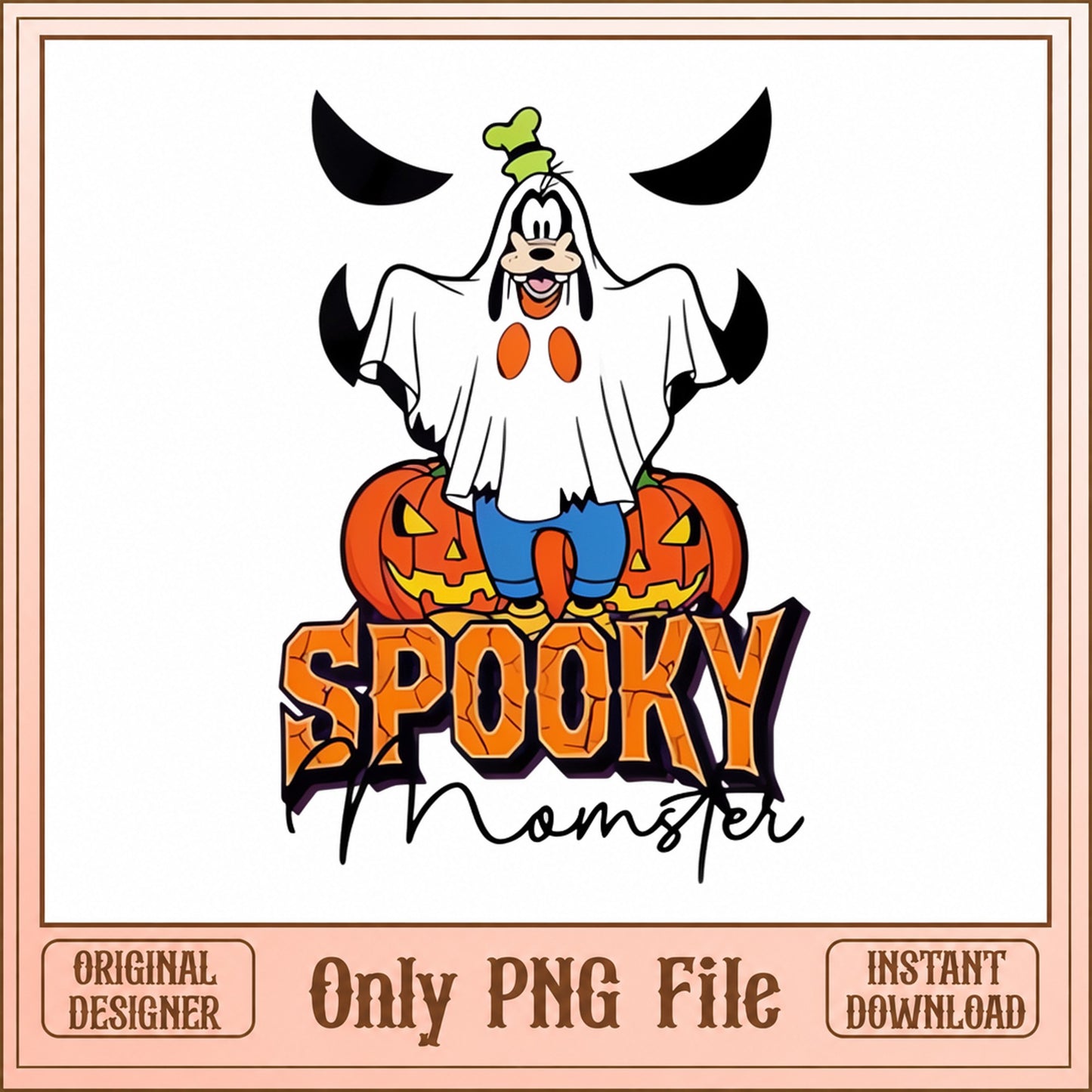 Goofy Halloween Ghost SVG, Disney Spooky Monster, PNG File