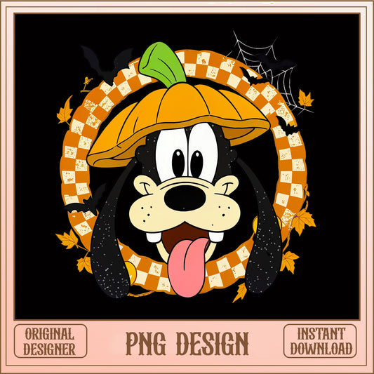 Goofy Halloween PNG, Disney Halloween Pumpkin PNG, Fall PNG