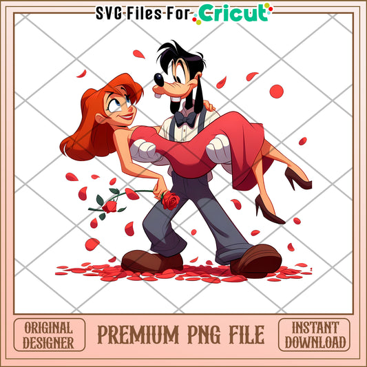 Goofy & Max Romantic PNG Image